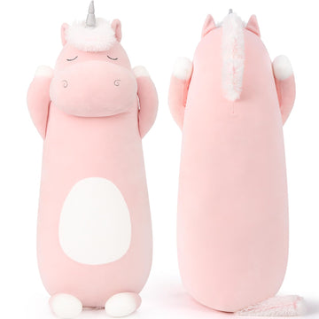 MorisMos Big Unicorn Body Pillow, 36.2'' Plush Unicorn Stuffed Animal, Super Soft Hugging Pillow for Girl Kid, Giant Stuffed Animal Plush Pillow
