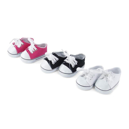Emily Rose 14 Inch Doll Clothes Accessories | 14" Doll Shoes Value Pack 3 Pack Canvas Sneakers Gift Set | ONLY Compatible with Wellie Wishers