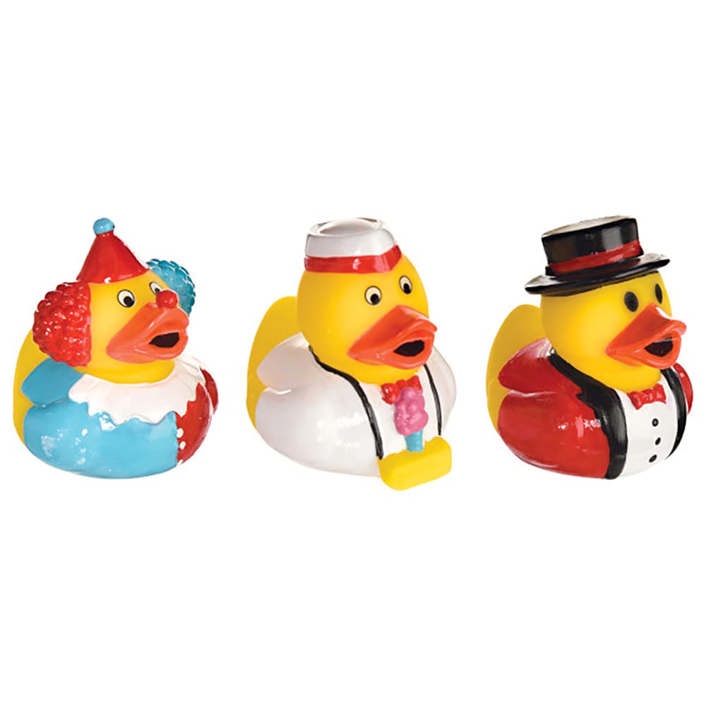 Colorful Carnival Rubber Ducks - 2.5"x2" (Pack of 6) - Vibrant Collectible & Floatable Ducks - Perfect for Kids & Themed Parties