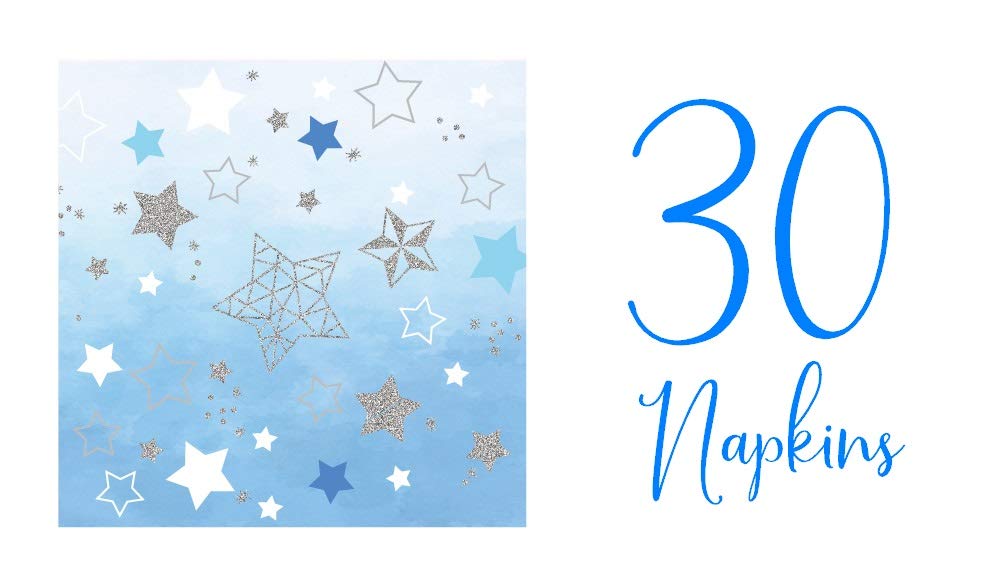 First Birthday Baby Boy Party pack for 30 Guesy Tableware Kit Plates Cups Napkins Table Cover Balloons Banner Ideal for 1st Birthday theme baby