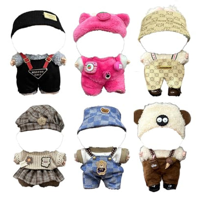 Clothes for 15/17cm Dolls - 6 Set Clothes for LABUBU Dolls, Premium Stylish Outfit with Accessories for Play & Display?No Doll? (SET1)