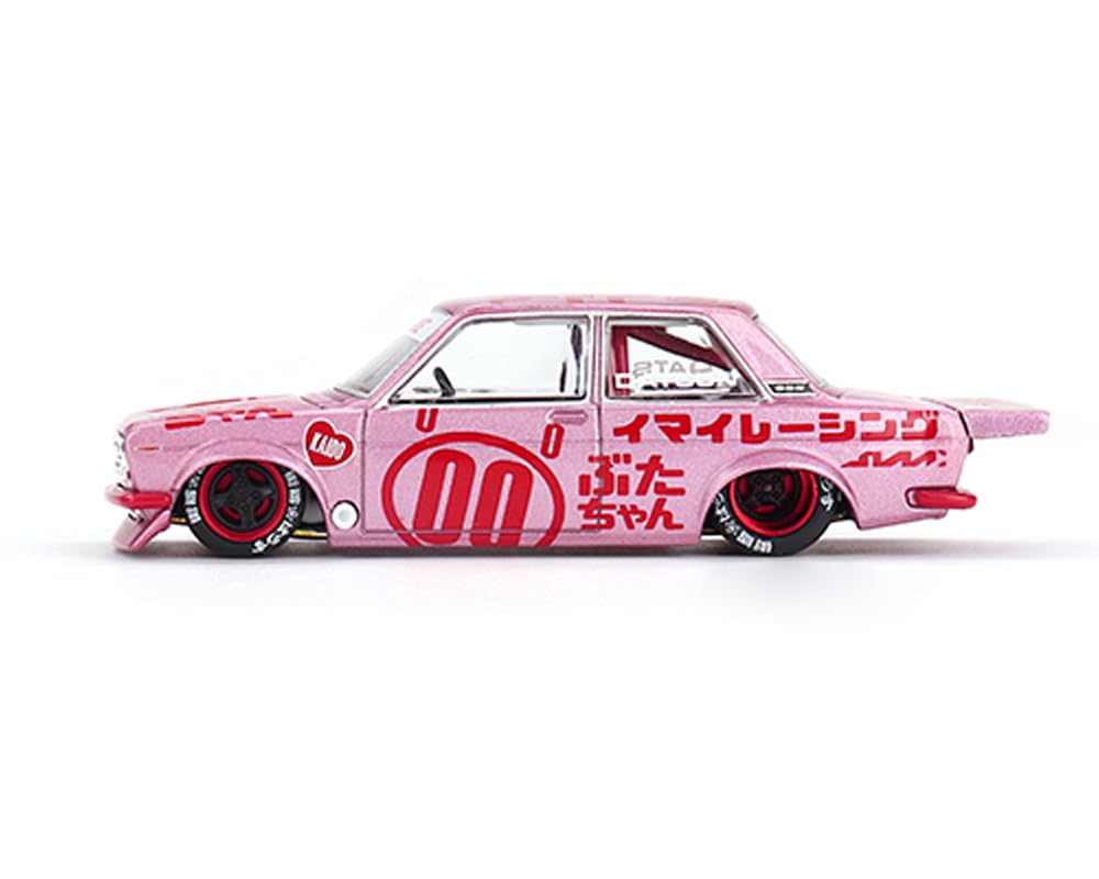 MINI GT 510 Pro Street #00 "Buta V1 Pink Metallic with Red Graphics (Designed by Jun Imai) Kaido House Special 1/64 Diecast Model Car KHMG161