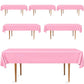 DecorRack 6 Pack Light Pink Plastic Tablecloths (Rectangular 54x108 in)