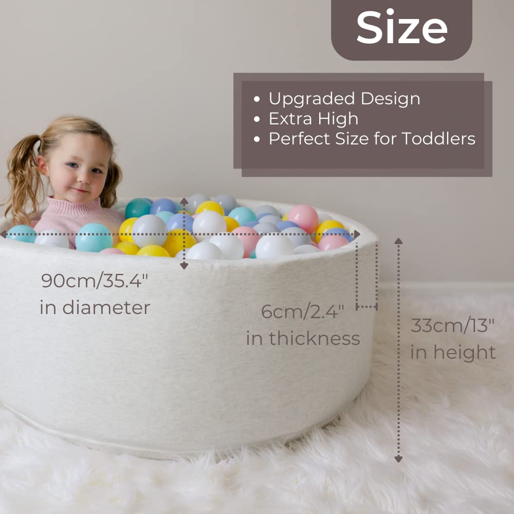 Wonder Space Deluxe Kids Round Ball Pit, Premium Handmade Kiddie Balls Pool, Soft Indoor Outdoor Nursery Baby Playpen, Ideal Gift Play Toy