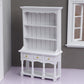 AirAds Dollhouse Furnitures 1:12 Scale Dollhouse Miniature Wood Hutch Display Cupboard Cabinet White Furniture (Set 2) (2-Drawer Hutch)