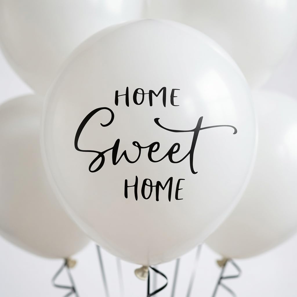 Home Sweet Home Balloons 12 Count Standard Size, Housewarming Party, Real estate Open House New Home Owners Party Latex Balloon 12" Decorations