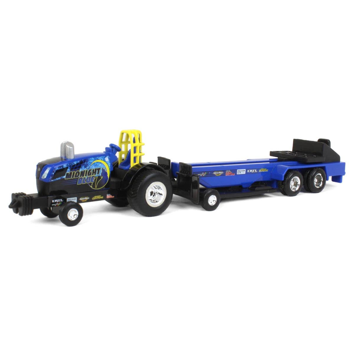 Outback Toys Set of 4 1/64 Case IH & New Holland Pulling Tractors with Pulling Sleds 37900-SET