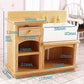 EatingBiting MINI House Bathroom Kitchen Decor Sink 1/12 Wooden Wash Basin Cabinet with Ceramic Hand Sink for Bathroom Kitchen Decoration Accessories
