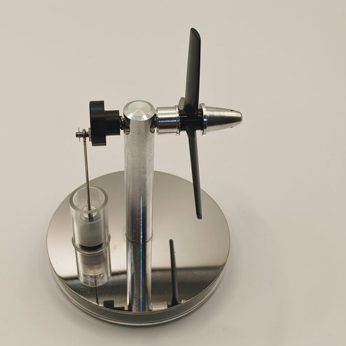 RBLOCTOYNY Three-Blade Propeller Stirling Engine Model, Low-Temperature Heat-Powered Physics Educational Kit with Visible Operation, Perfect