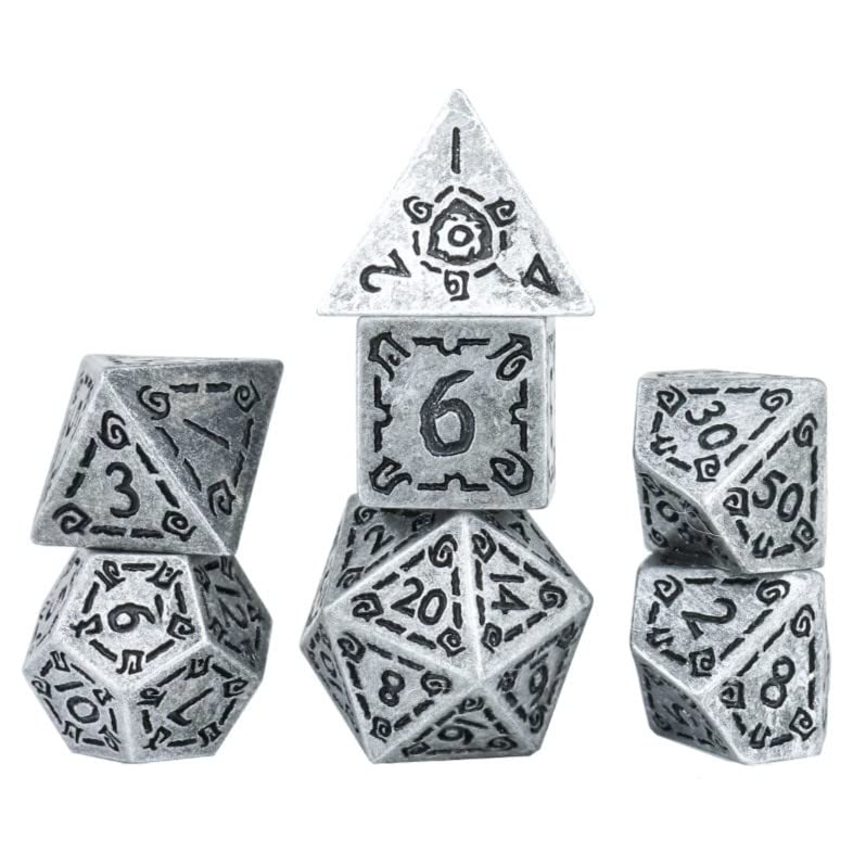 Sirius Dice SDZ001702 Illusory Metal Dice Silver - Set of 7