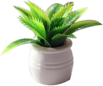 1:12 Scale Mini Potted Plants - Resin Botanical Decor for Dollhouse Kitchens and Living Rooms, Evergreen DIY Craft Accessories with Lifelike Foliage