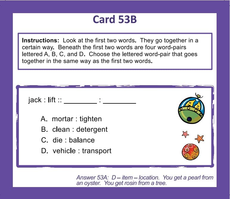 TestingMom.com SCAT Test Prep Flash Cards (School and College Ability Test) - Advanced Level Grades 6 and Above - Complete SCAT Test for Students