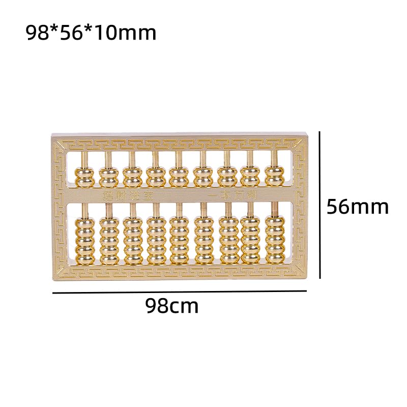 Ailuter Brass Mini Abacus, Copper Decoration, Chinese Calculator Math Tool for Kids Adults, Gold (09-1)