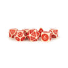FanRoll 16mm Enamel Acrylic Poly Dice Set: Ivory w/Red Enamel