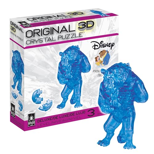 BePuzzled Deluxe 3D Crystal Jigsaw Puzzle - Prince Adam Disney Beauty & The Beast Brain Teaser, Fun Decoration for Kids Age 12 and Up, 49 Pieces