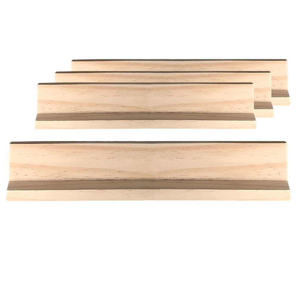 Bene Casa - Wooden Domino Trays - Set of 4 - Each Tray Can Hold Up to 10 Dominoes - Made for Double-six and Double-nine Dominoes