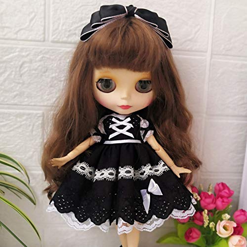 leoglint Blythe Doll Clothes, Dress Clothing for Blythe Doll 30 cm 1/6 Bjd Dolls Azone ICY Licca Doll (Black)