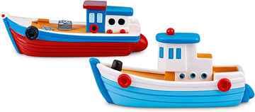 2 Pcs Colorful Miniature Dollhouse Boat Mini Fishing Boat Model Mediterranean Decor Resin Desktop Boat Ornament Ocean Beach Micro Landscape Decoration