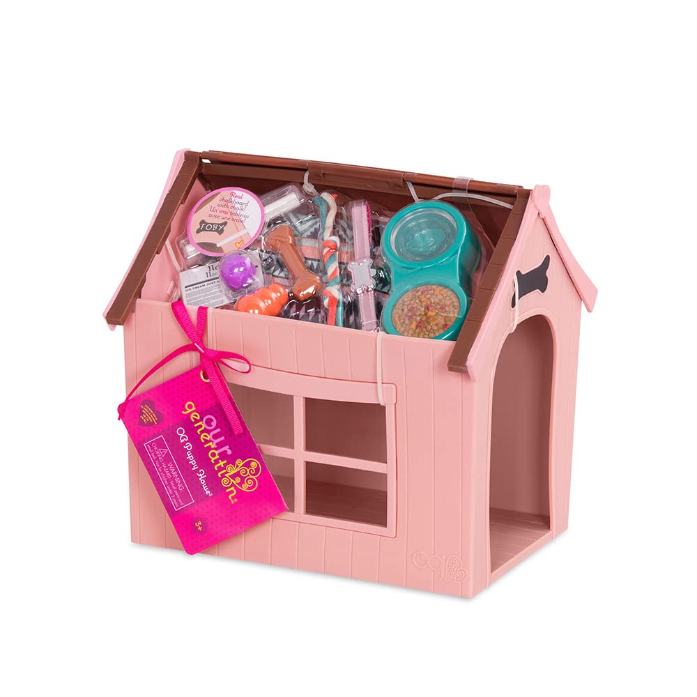 Our Generation - OG Puppy House - Dog House Playset - Pet Toy - 18-Inch Doll Accessories - Pretend Play - Toy for Kids 3 Years +