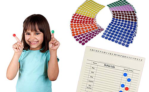 Royal Green Kids Colored Round dots ½ inch (0.5) Art Crafts and Games Stickers -1280 Pack 15 Colors 16 Sheets