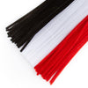 Pack of 300 Red Black and White Pipe Cleaners. Fuzzy Stick Chenille Stems for Arts and Crafts Shapes, Flowers, Animals, Figures and More - Size: 12