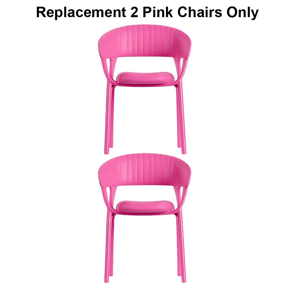 Replacement Parts for Barbie Doll Dreamhouse Doll House Playset HMX10 - Replacement Set of 2 Two Pink Chairs