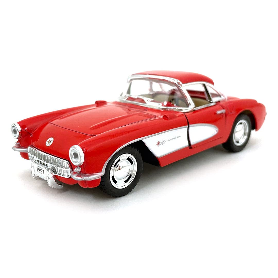 KiNSMART - 1957 Chevy Corvette 1:34 Scale 5" Die Cast Metal Model Classic Car Toy