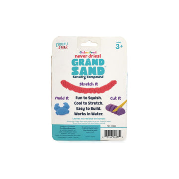 Chuckle & Roar Grand Sand Sensory 3-Pack - Never-Drying Tactile Construction Sand, Gluten-Free, Reusable, Works in Water, Creative Play Party Favors