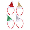 Amosfun Santa Hat Headband Christmas Headband with Mini Sequins Hat Novelty Hair Band for Xmas Holiday Party Supplies 4pcs