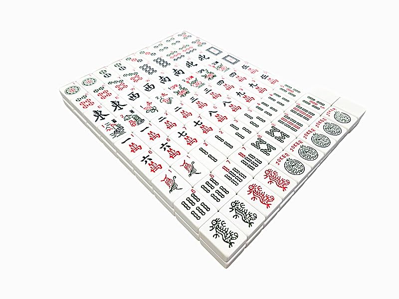 American Western-Style Mahjong Tiles - 166-Piece Set, Scratch-Resistant Melamine, Tiles Only (B Type)