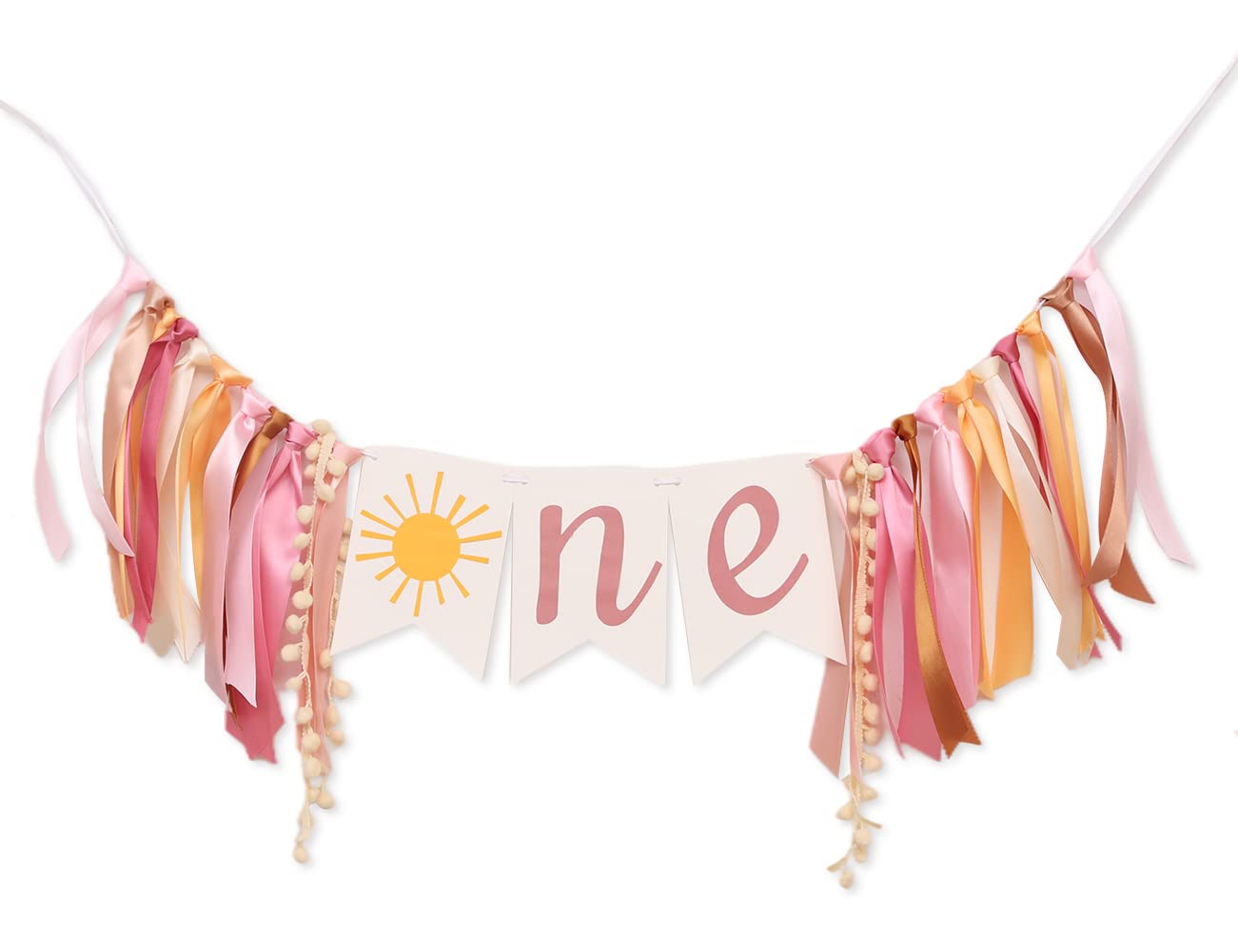 You Are My Sunshine High Chair Banner,Sun Themed First Birthday Party Decorations For Girl, Modern Sun One Garland For High Chair, Ribbon Tutu Skirt