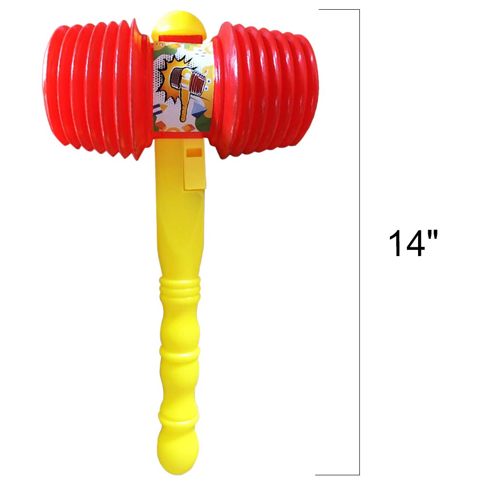 ArtCreativity Giant Squeaky Hammer for Kids - Jumbo 14 Inch Squeaking Toy, Perfect for Clown, Carnival & Circus Party Favors - Fun Gift for Boys