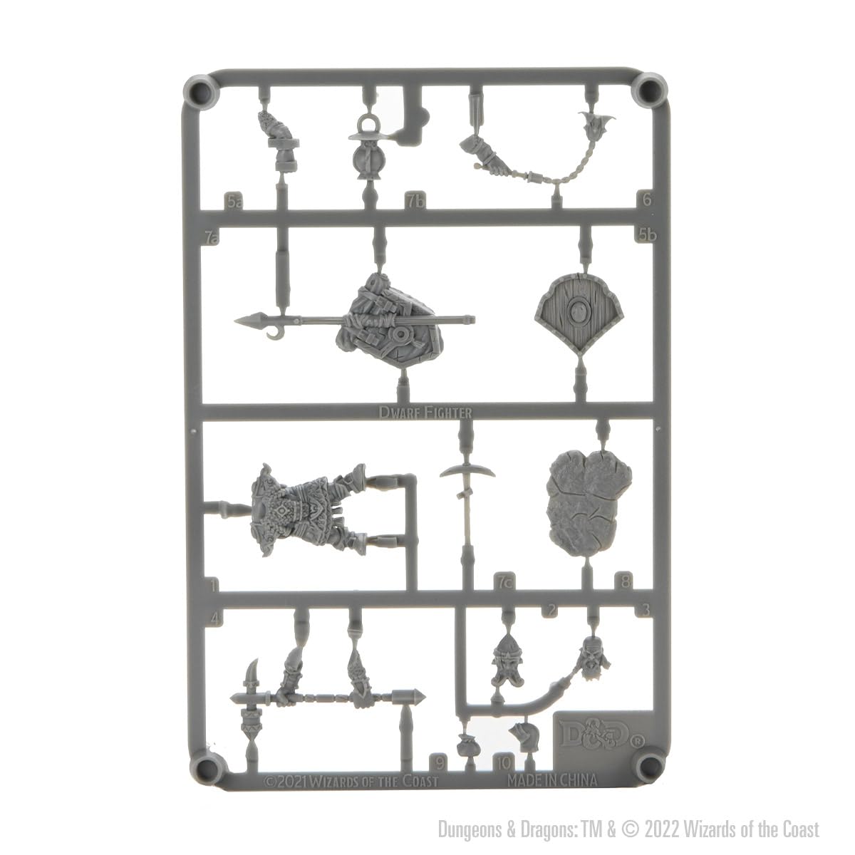 WizKids D&D Frameworks: Dwarf Fighter Male - Unpainted and Unassembled