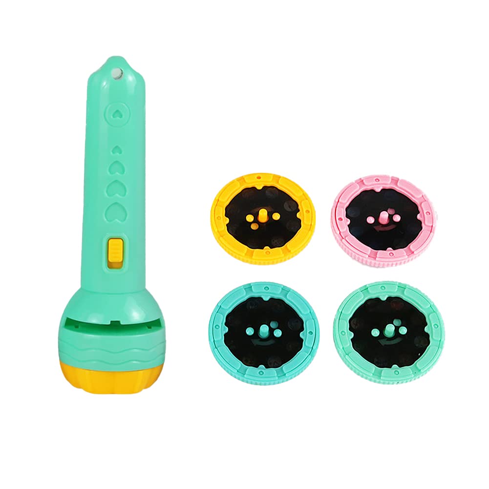 Magik Slide Projector Flashlight Children's Projection Light Toy Holiday Education (Green, 1 Pack)
