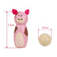 Bigjigs Toys Farm Wooden Skittles - Wooden Skittles for Toddlers with 6 Animal Skittles & 1 Bowling Ball, Educational Toy & Gifts for Kids Aged 2