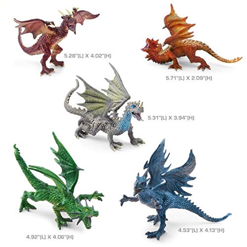 AFTRYOUGO Animal Zone Dragon Collectibles 5 Pk, Multi (AD20185)