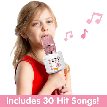Move2Play, Kids Karaoke Microphone | Includes Bluetooth & Pre-Loaded Songs | Birthday Girls Present for All Ages, 2, 3, 4, 5+ Year Old Girls, Boys &
