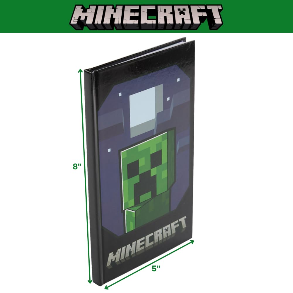 Innovative Designs Minecraft Stationery Set for Kids, Minecraft Journal, Stickers, Ballpoint Pen, Sticky Tabs, 60 Lined Pages