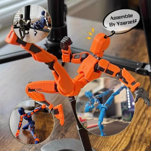 Dumwick Titan13 Action Figure,Lucky Robot 13 Action Figure, 3D Printed Multi-Jointed Movable Action Figures,Dummy Robot 13 Figure Creative Gifts