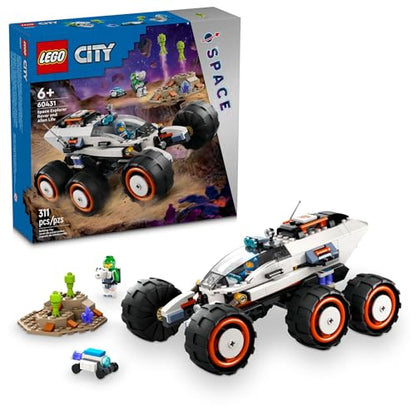 LEGO City Space Explorer Rover and Alien Life Toy, Space Gift for Boys and Girls Ages 6 and Up with 2 Minifigures, Robot and Extraterrestrial Figures,