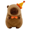 Xshelley 11.8 inch Capybara Plush Toy Pillow with Happy Birthday Hat Bow Soft Stuffed Animal Kids Party Decoration Gift (Birthday Style)
