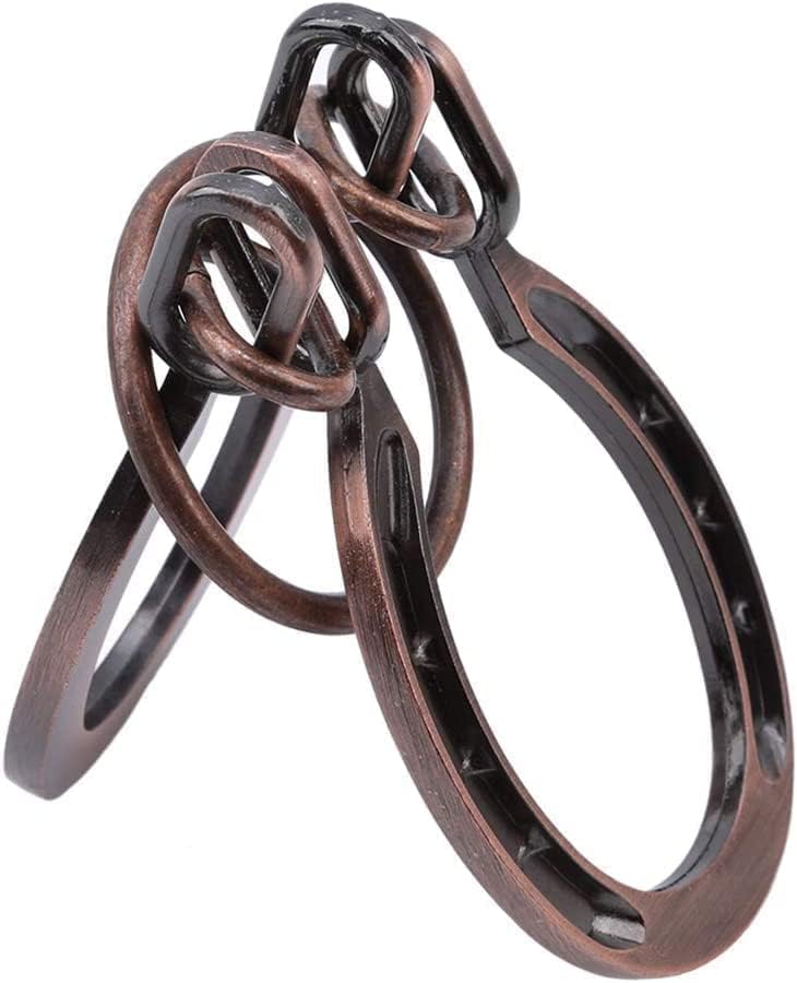 God Lock Puzzle Metal Ring Solution Intellectual Deduction Unlock Puzzle Brain Tease Unlock Horseshoe Buckle Gift, Assembly and Disentanglement