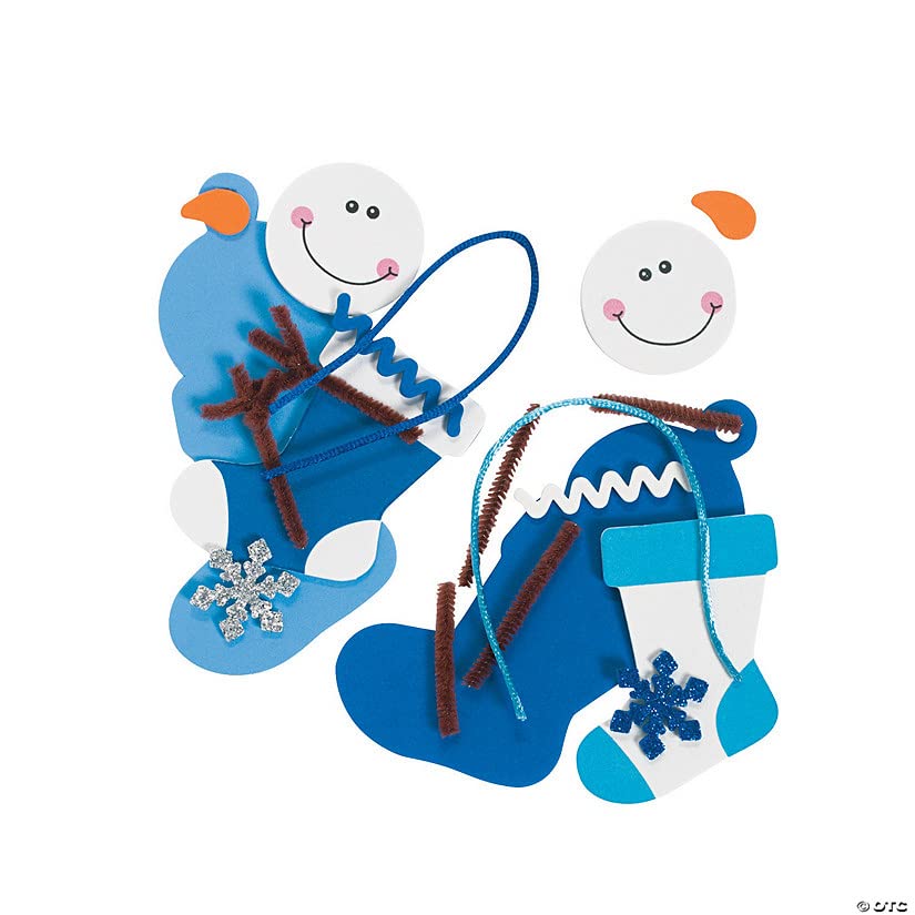 Winter Snowman Stocking Foam Ornament Craft Kit - Crafts for Kids and Fun Home Activities