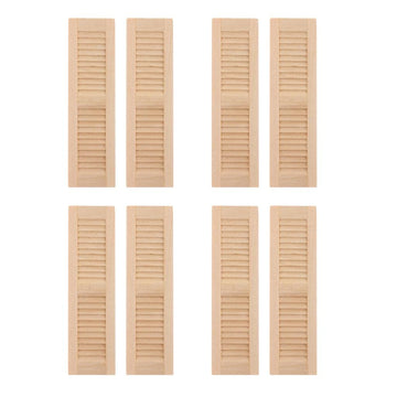DYNWAVE Handmade 1/12 Dollhouse Furniture Wood Shutters Window, Pack of 4 Pairs, Miniatures Accessories Hands