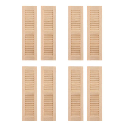 DYNWAVE Handmade 1/12 Dollhouse Furniture Wood Shutters Window, Pack of 4 Pairs, Miniatures Accessories Hands