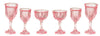 Dollhouse Miniature 1:12 Scale 6 Pc Pink CUT Stemware SET Cb38p