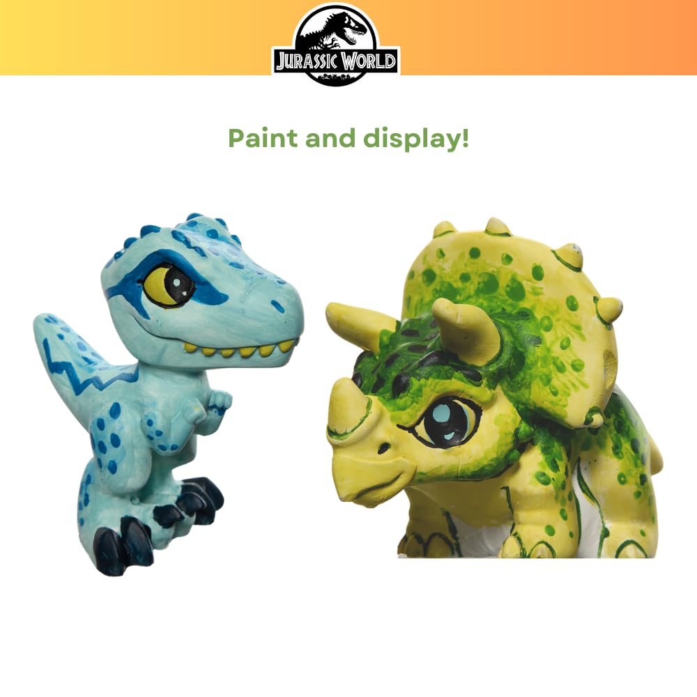 Innovative Designs Jurassic World DIY Paint Your Own Figurines Arts and Crafts Set for Boys and Girls
