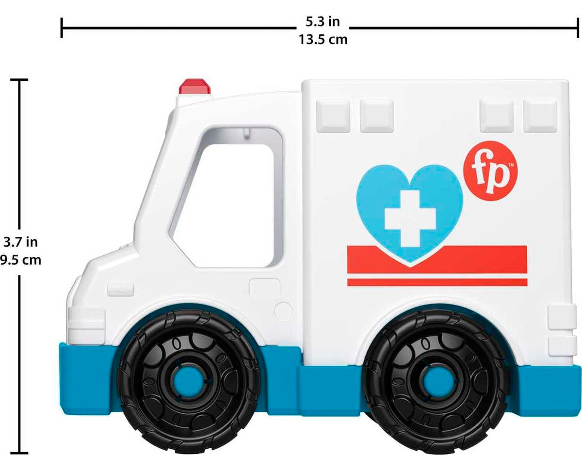 Fisher-Price Little People Ambulance, Push-Along Vehicle with EMT Figure for Toddlers and Preschool Kids Ages 1 to 5 Years