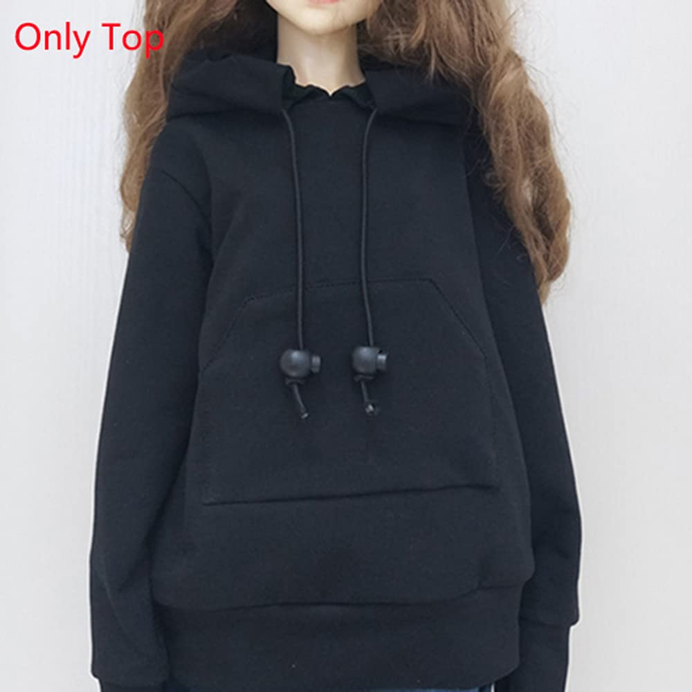 30CM / 45CM / 60CM Doll Clothes 1/3 1/4 1/6 BJD Doll Accessories BJD SD DIY Fashion Hoodie Toys Dolls Clothing (1/6,Black)