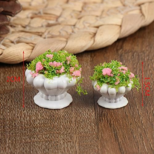 4 Pcs Dollhouse Plant Bonsai Doll House Mini Potted Plant Artificial Tiny Mini Flowerpot Miniature Hanging Potted Plant Miniature Dollhouse Kit